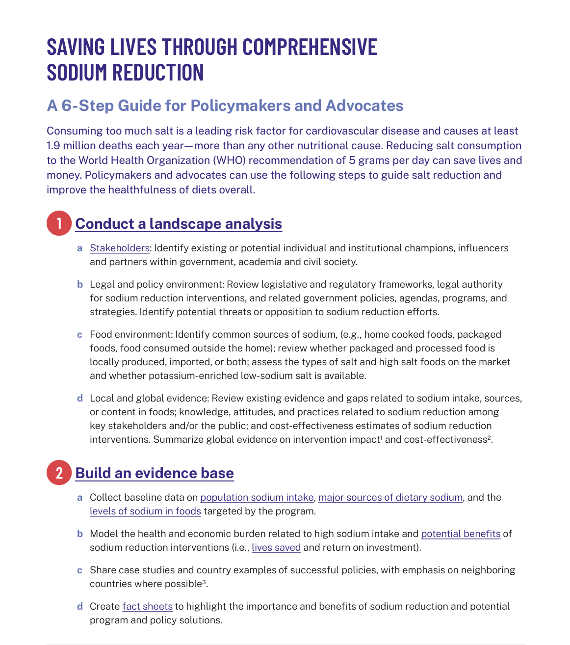 Saving lives through comprehensive sodium reduction - Resolve to