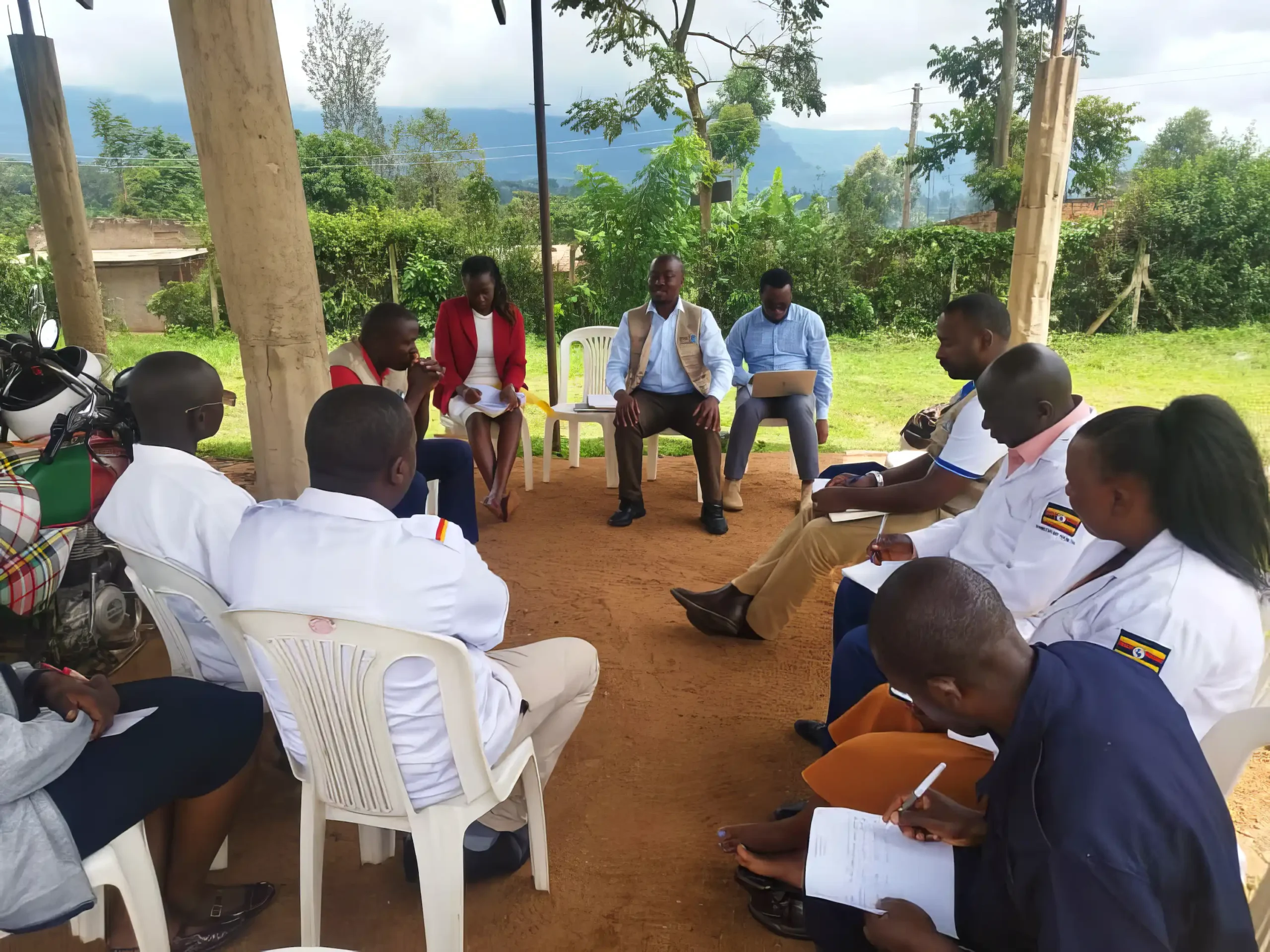 Health care workers attending an ERPHC continued medical education session in Uganda.