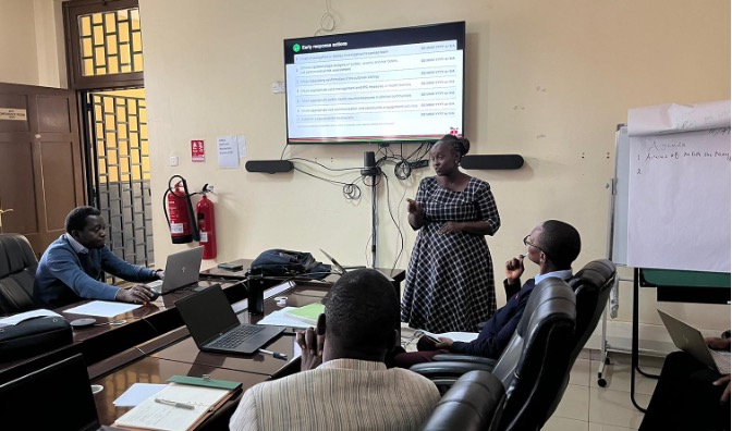 Dr. Jedidah Kiprop training colleagues on the 7-1-7 target