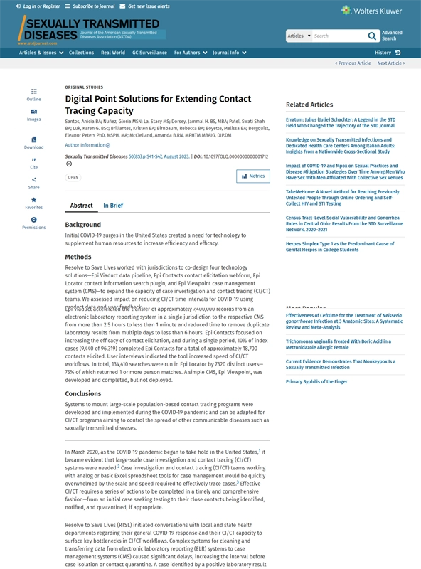 Digital Point Solutions for Extending Contact Tracing Capacity