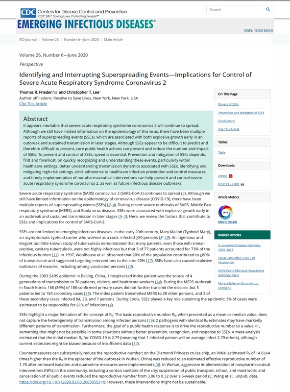 Identifying and Interrupting Superspreading Events—Implications for Control of Severe Acute Respiratory Syndrome Coronavirus 2