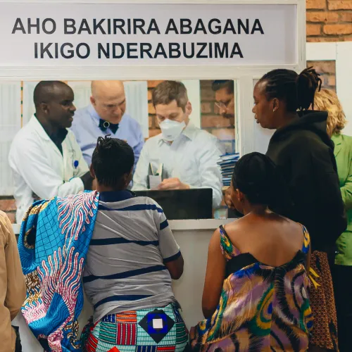 Dr Tom Frieden visiting a project in Rwanda