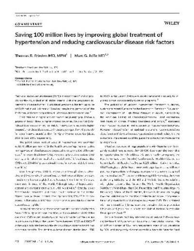 Journal article: "Saving 100 million lives"