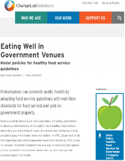 Eating Well in Government Venues website