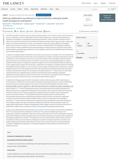 Defining collaborative surveillance to improve decision making for public health emergencies and beyond