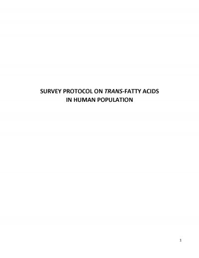 Protocol: Surveying Trans-Fatty Acids in Human Population