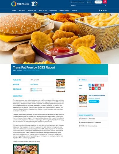 Report: Trans Fat Free by 2023