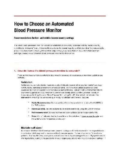 Implementation tool: How to choose an automated BP monitor