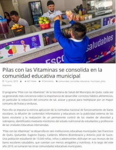 Pilas con Vitaminas (campaign to support healthier school canteens)