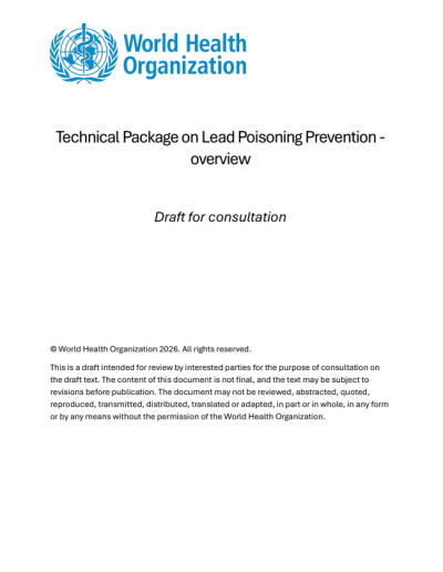 PREVENT technical package for lead poisoning prevention