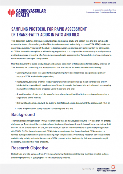 Protocol: Rapid Assessment of Trans Fat in Fats and Oils (English)