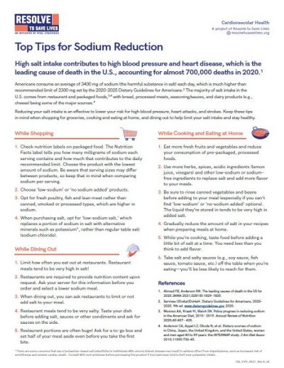 Top Tips for Sodium Reduction