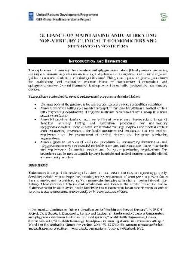 Implementation tool: Maintaining and calibrating BP devices
