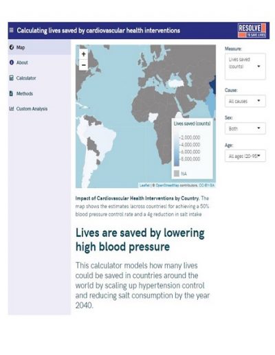 Lives Saved Calculator for Cardiovascular Health Interventions